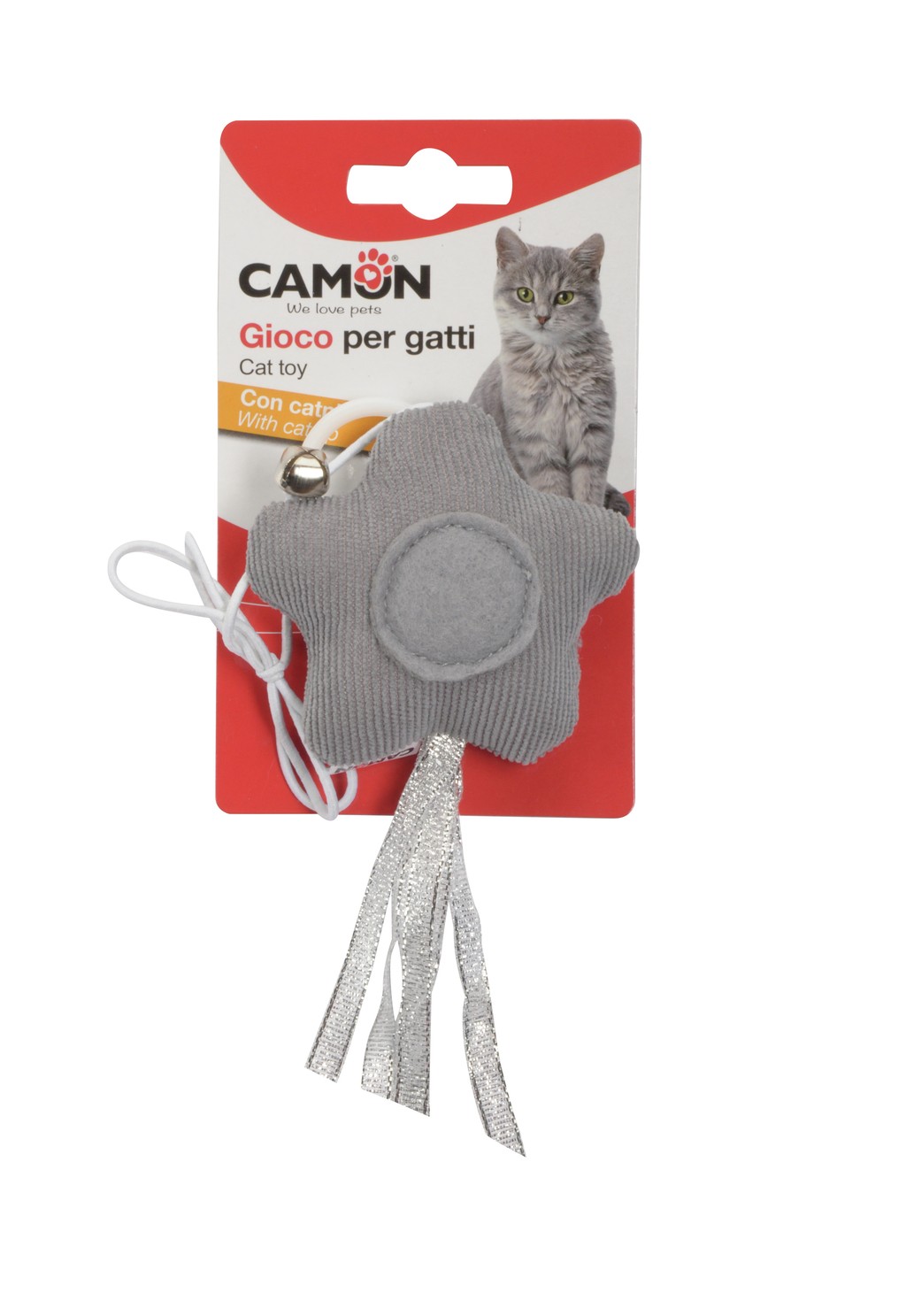 CAMON - Gioco per gatti - stella con campanello ed elastico AG038